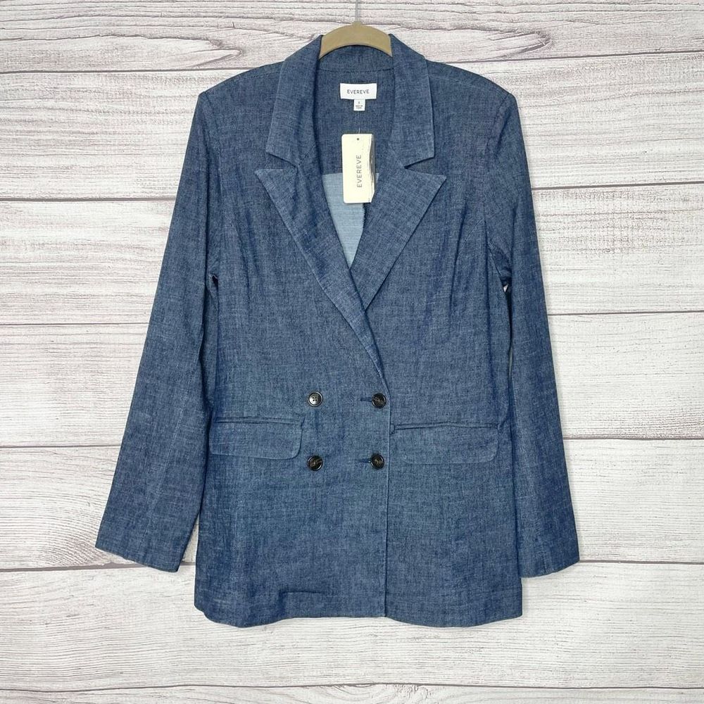 NWT Evereve Alexa Blazer Cotton Blend Women’s size S - Picture 2 of 10